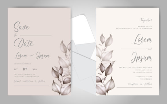 Beautiful Watercolor Floral Wedding Card: A Soft Touch for Local Branding and Packaging