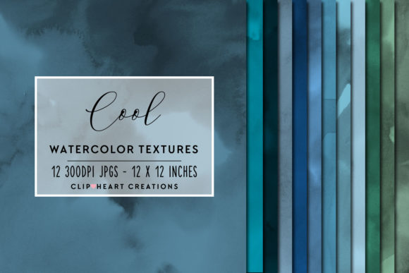 Cool Tones Watercolor Digital Papers for Blog & Editorial Backgrounds