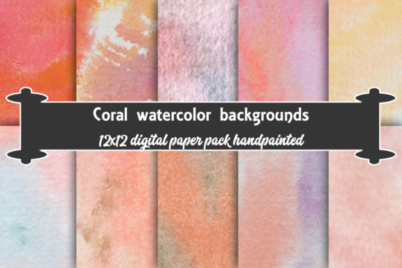 Coral Watercolor Backgrounds for Crafters & Handmade Sellers