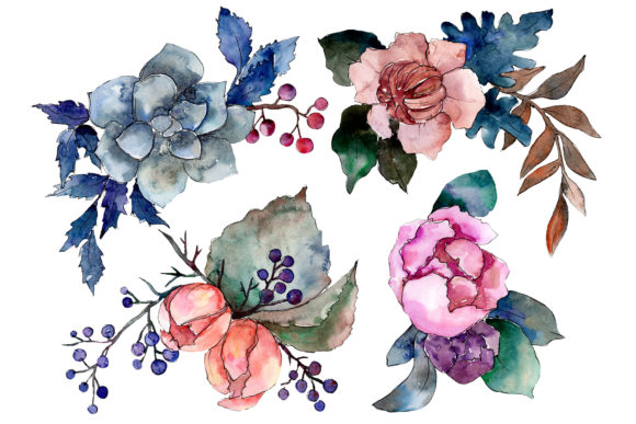 Elegant Bridal Bouquet Watercolor for Local Business Branding