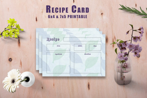 Elegant Watercolor Recipe Card Printable V35 for Soft, Artistic Branding