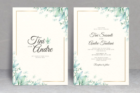 Elegant Watercolor Wedding Cards for Print Templates with Natural Flair