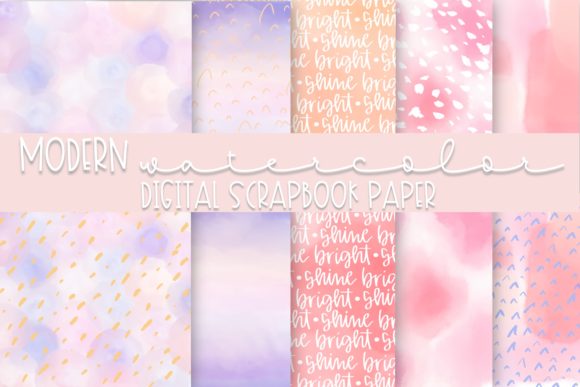 Modern Watercolor Digital Paper: A Fresh Background for Local Branding and Packaging
