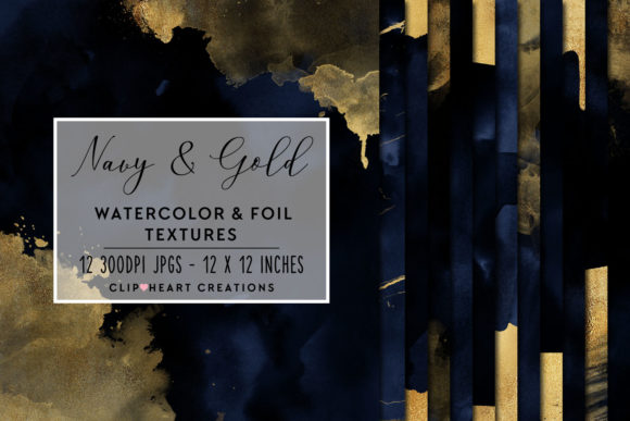 Navy Gold Watercolor and Foils: A Sophisticated Background for Branding and Marketing