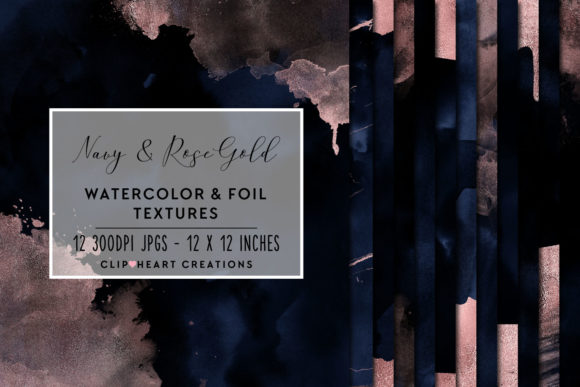 Navy Rose Gold Watercolor & Foils: Elegant Backgrounds for Handmade Crafters