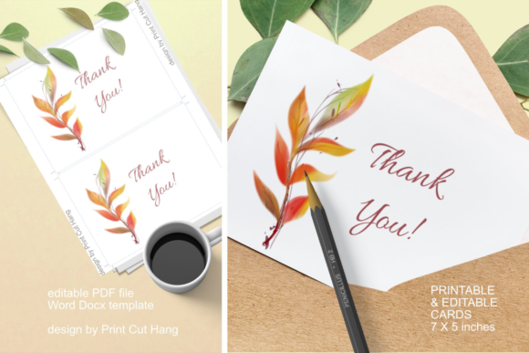 Orange Watercolor Fall Leaves Print Templates for Seasonal Branding