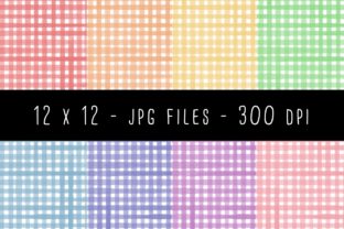 Pastel Watercolor Gingham Digital Paper for Etsy & Print-on-Demand Sellers