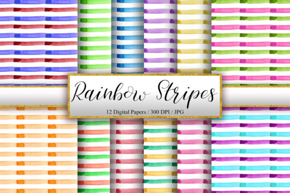 Rainbow Stripes Watercolor Background for Crafters & Handmade Sellers