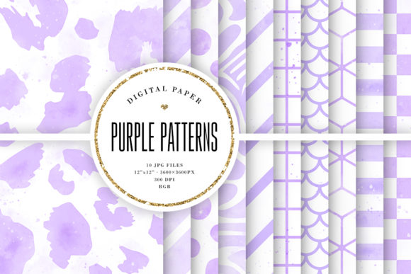 Reviewing Purple Watercolor Patterns for Brand & Marketing Use