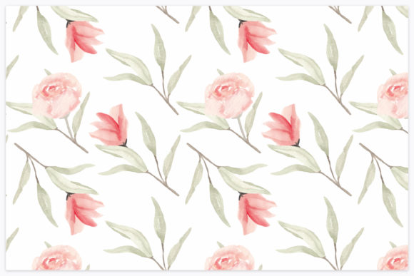 Rose Watercolor Flower Repeat Pattern: A Soft Touch for Local Branding and Packaging