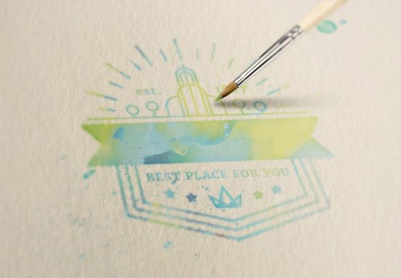 Simple Watercolor Mockup: A Fresh Logo Presentation for Bloggers and Digital Publishers