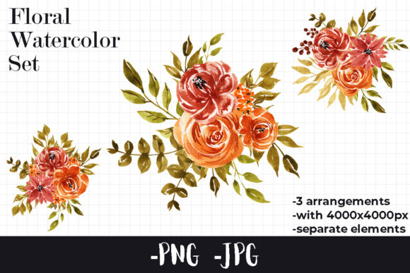 Watercolor Floral Autumn Bouquet Set: A Designer’s Review for Real Local Branding Use