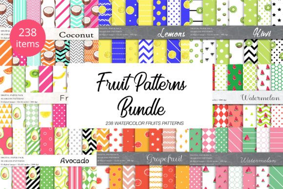 Watercolor Fruit Patterns for Creative Sellers