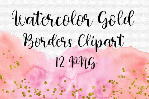Watercolor Gold Borders Clip Art for Marketing & Branding Backgrounds
