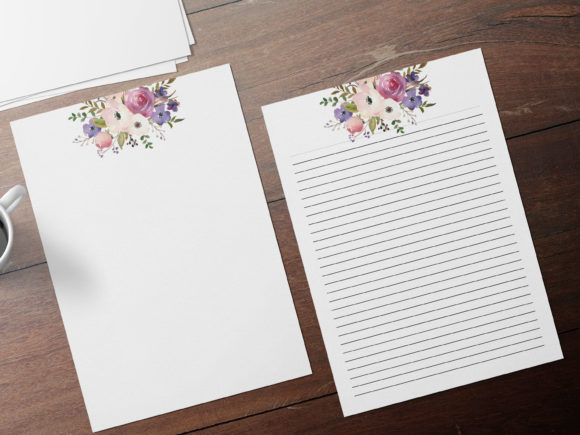 Watercolor Pink Roses Stationary Sheet: A Soft, Elegant Design Asset for Branding and Marketing
