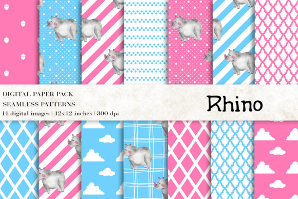 Watercolor Rhino Digital Papers: A Designer’s Take on Pattern-Rich Visual Storytelling