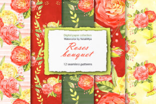 Watercolor Roses Digital Paper Pack: Patterns for Soft, Feminine Branding