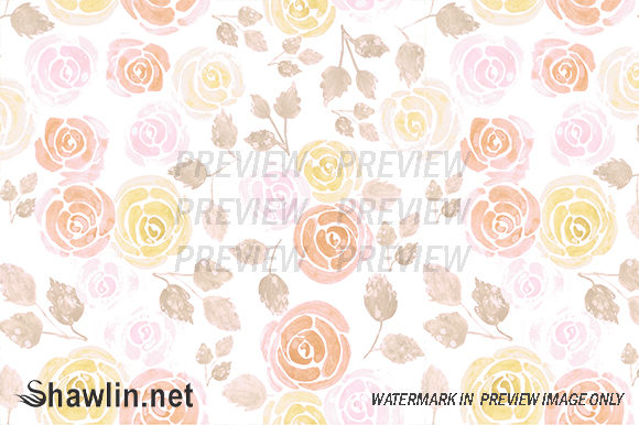 Watercolor Roses Warm Colors: A Pattern Designer’s Take on Marketing Visuals
