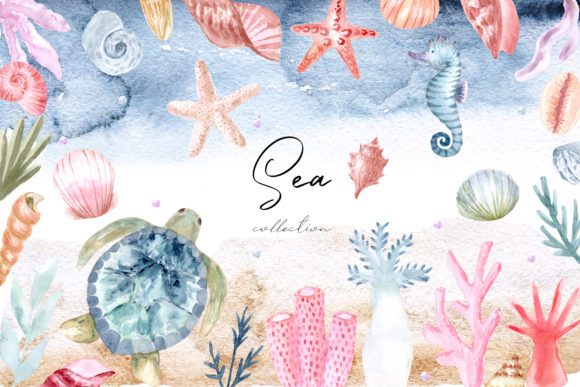 Watercolor Sea Collection Cliparts: A Crafts Designer’s Take on Coastal Branding