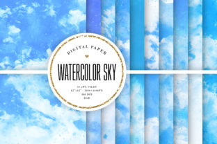 Watercolor Sky Backgrounds: Soft Elegance for Local Branding & Packaging