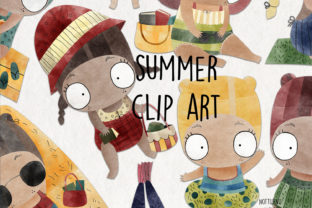 Watercolor Summer Clipart: A Crafts-Inspired Design Asset for Seasonal Branding