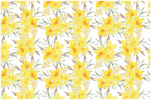 Watercolor Yellow Tropic Flower Pattern: A Vibrant Design Asset for Local Branding